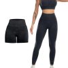 3 Piece Workout Sets for Women Butt Lifting Leggings with High Impact Sports Bra Gym Shorts