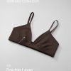 Softhold Womens Double Lined Triangle Bralette - Adjustable Straps Unlined Wireless Cami Plunge T-Shirt Everyday Bra