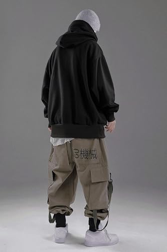 Streetwear Men's Oversized Heavyweight Hoodie with Neck Gaiter