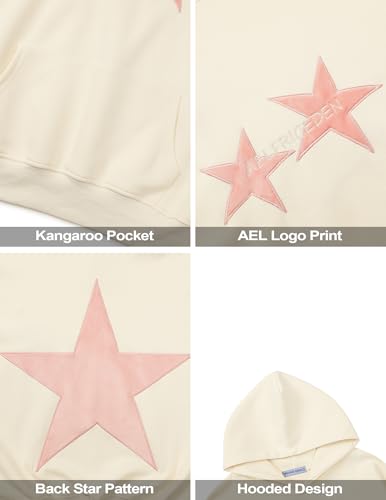 Star Hoodies Y2k Oversized Graphic Hoodies Aesthetic 90s Crewneck Sweatshirt Long Sleeve Pullover Tops