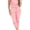 31OF-KyBaTL.jpg Women's 2 Piece Outfits Tracksuit Sets Short Sleeve Tops Jogger Pants with Pockets