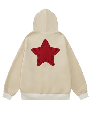 Star Hoodie Women Graphic Hoodies Unisex Oversized Print Hoody Y2k Streetwear Hooded Sweatshirt Pocket Pullover