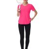 Womens Workout Tops Short Sleeve T Shirts Moisture Wicking Yoga Gym Running Hiking V Neck Athletic Tee