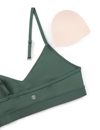 Butterluxe V-Neck Sports Bras for Women - Adjustable Thin Straps Padded Yoga Top Basic Wireless Camisole