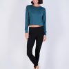 5 Pack: Women's Dry Fit Crop Top - Long Sleeve Crew Neck Stretch Athletic Tee (Available in Plus Size)