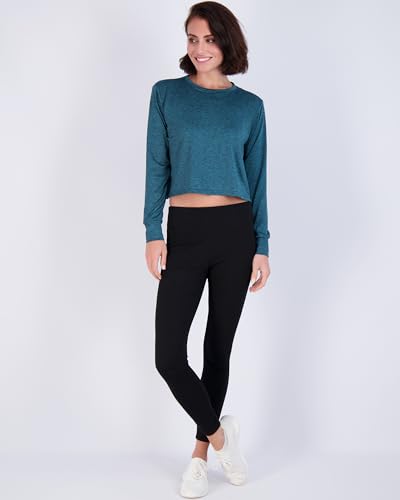 5 Pack: Women's Dry Fit Crop Top - Long Sleeve Crew Neck Stretch Athletic Tee (Available in Plus Size)