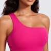 Butterluxe One Strap Longline Sports Bra for Women - Asymmetrical Yoga Crop Padded Workout Tanks