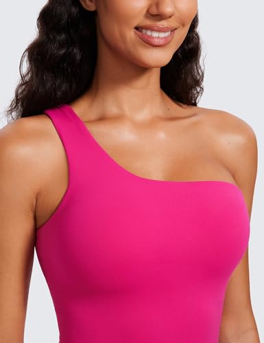 Butterluxe One Strap Longline Sports Bra for Women - Asymmetrical Yoga Crop Padded Workout Tanks