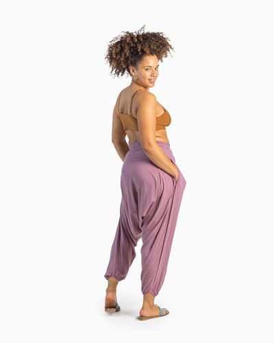 Harem Boho Cotton Summer Pants for Women, Loose Lightweight Pants for Women with Pockets, Womens Casual Beach and Yoga Pants