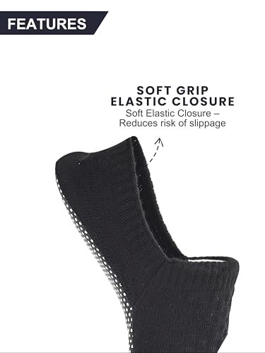 Anti Skid Non Slip Slipper Socks Men Grippy Socks Woman Yoga Pilates Barre Hospital Old Age | 2 Pairs, L/XL/XXL