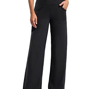 Wide Leg Pants Woman Yoga Pants with Pockets Stretch Loose Casual Lounge Sweatpants Petite/Regular/Tall