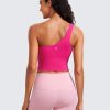 Butterluxe One Strap Longline Sports Bra for Women - Asymmetrical Yoga Crop Padded Workout Tanks
