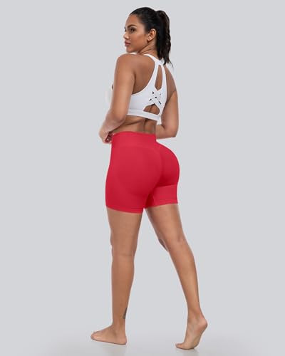 Workout Gym Biker Shorts, High Waisted Butt Lifting Scrunch Butt Sports Seamless Shorts Sets 4 Piece