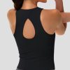 Women's Workout Tank Tops with Built in Bra Athletic Racerback Support Tanks Padded Fitted Yoga Crop Gym Activewear