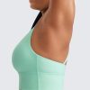 Womens Strappy Longline Sports Bra - Medium Impact Criss Cross Yoga Padded Workout Crop Top