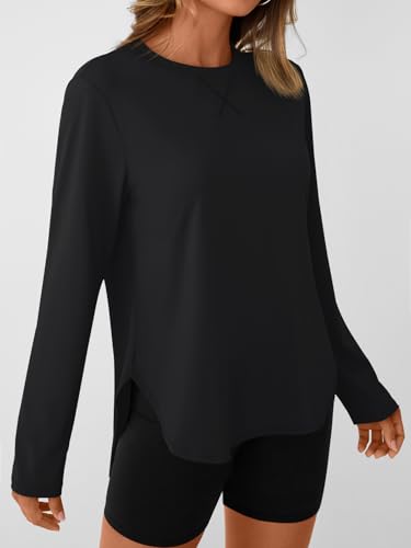 Long Sleeve Workout Tops for Women Athletic UPF 50+ Sun Rash Guard Shirts Running SPF Gym Quick Dry Clothes