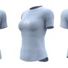 Women Activewear Gymwear Yoga Suit Athleisure Five Piece Set, T-Shirt, Jacket, Sports Bra, Leggings, Running Shorts