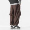 Men Loose Casual Elastic Waist Cargo Pants Male Streetwear Sport Trousers Women Hop