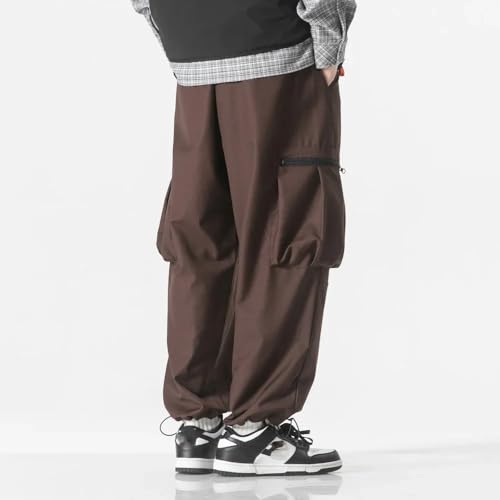 Men Loose Casual Elastic Waist Cargo Pants Male Streetwear Sport Trousers Women Hop