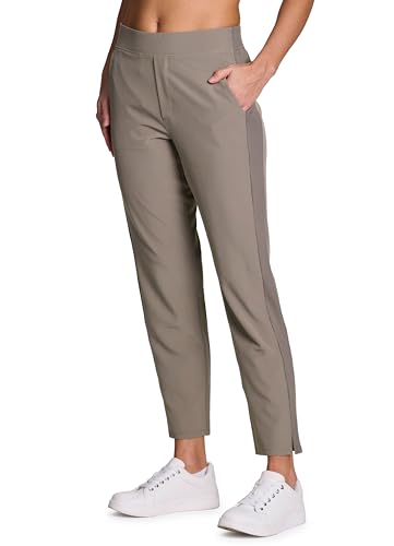 Women's Ankle Pant, Quick Drying Lightweight Stretch Woven Flat-Front Straight Leg Pants