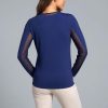 Athleisure Wear Sun Protective UPF 50 Icefil Cooling Tech Long Sleeve Crew Neck Top with Under Arm Mesh – 83000
