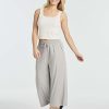 3 Pack: Women's Ultra-Soft Wide Leg Loose Capri Open Bottom Pants - Yoga Lounge Pockets(Available in Plus)