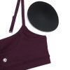 Womens Butterluxe Adjustable Spaghetti Strap Sports Bra - Scoop Neck Wireless Padded Yoga Workout Crop Top