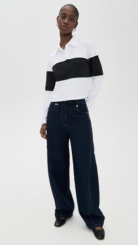 Women's Crop Rugby Striped Tee