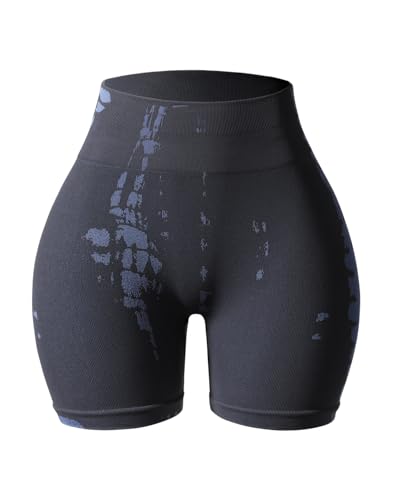 Serpent Seamless Scrunch Workout Shorts for Women,Tummy Control Squat Proof Ribbed Thick Active Gym Short