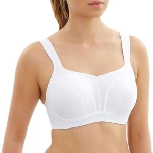 Women's High Impact Underwire Sports Bra | White 38D | Max Support, Moisture Wicking, Heavy Duty Sports Bra for Women