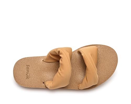 Womens Yoga Twist-N-Slide Sandal | Platform Sandals for Women | Yoga Mat Footbed with 1.25" Platform