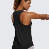 Womens Pima Cotton Racerback Workout Tank Tops Scoop Neck Athletic Loose Sleeveless Shirts