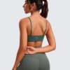 Butterluxe V-Neck Sports Bras for Women - Adjustable Thin Straps Padded Yoga Top Basic Wireless Camisole