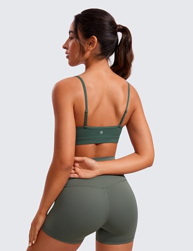 Butterluxe V-Neck Sports Bras for Women - Adjustable Thin Straps Padded Yoga Top Basic Wireless Camisole