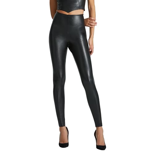 - Faux Leather Leggings | Sculpting Yet Soft & Flexible | Raw-Cut Finish | Machine Washable, Retains Shape & Color