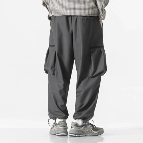 Men Loose Casual Elastic Waist Cargo Pants Male Streetwear Sport Trousers Women Hop