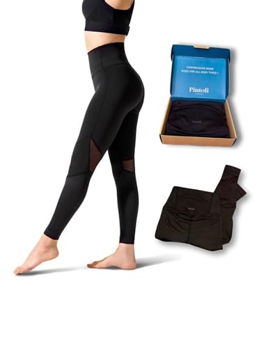 20-30 mmHg Compression Leggings Rise Pant 26" for Women - Yoga Gym Running Training