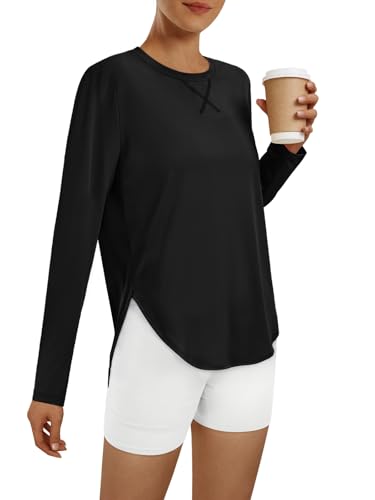 Long Sleeve Workout Tops for Women Athletic UPF 50+ Sun Rash Guard Shirts Running SPF Gym Quick Dry Clothes
