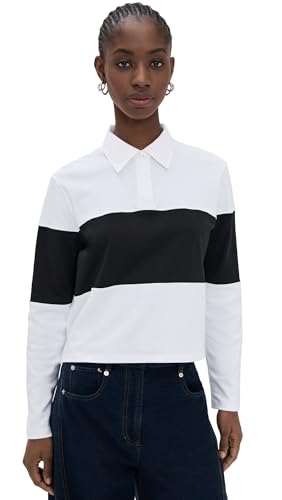 Women's Crop Rugby Striped Tee