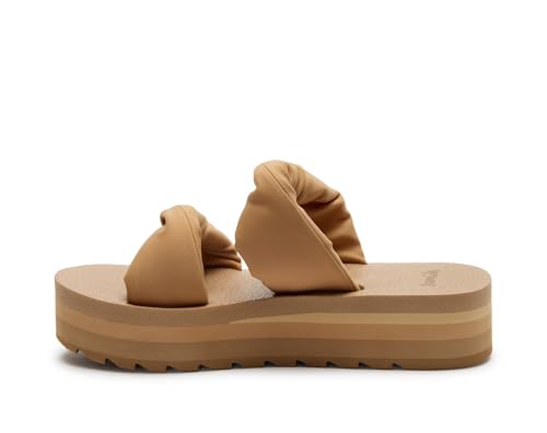 Womens Yoga Twist-N-Slide Sandal | Platform Sandals for Women | Yoga Mat Footbed with 1.25" Platform