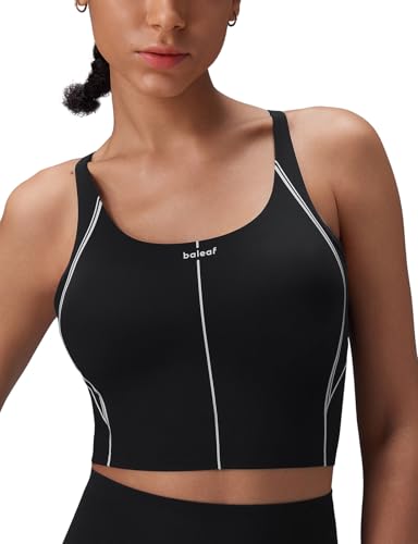 Freeleaf Broadway Womens Spaghetti Strap Dance Sports Bras, High Impact Crisscross Back, Padded Yoga Workout Tank Top
