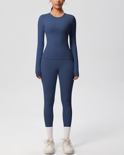 Two Pieces Women's Solid Backless Tracksuit Set Sleeves and Long Pants High-Waisted Tight Yoga Pants Long Sets