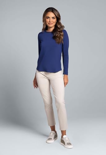Athleisure Wear Sun Protective UPF 50 Icefil Cooling Tech Long Sleeve Crew Neck Top with Under Arm Mesh – 83000