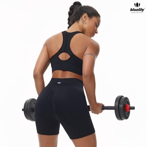 Women's Sports Bras 3 Pack Racerback Medium Support Bras V-Neck Padded Workout Seamless Yoga Athletic Bras