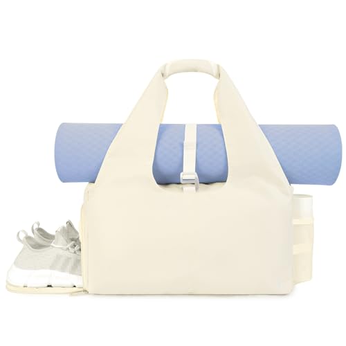 Yoga Gym Bags for Women with Shoes Compartment & Wet Dry Storage Pockets & Adjustable Yoga Mat Holder, Patent Pending