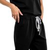 Scrubs for Women Scrub Sets, Slim Scrubs Stretch Top & Jogger Scrub Pants with Multi Pocket Yoga Waistband