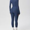 Two Pieces Women's Solid Backless Tracksuit Set Sleeves and Long Pants High-Waisted Tight Yoga Pants Long Sets