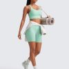 Womens Strappy Longline Sports Bra - Medium Impact Criss Cross Yoga Padded Workout Crop Top