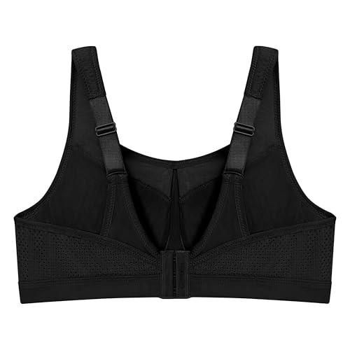 Full Figure Plus Size High Impact Wonderwire Sports Bra Underwire #9066 Black/Purple 46B