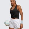 Womens Pima Cotton Racerback Workout Tank Tops Scoop Neck Athletic Loose Sleeveless Shirts